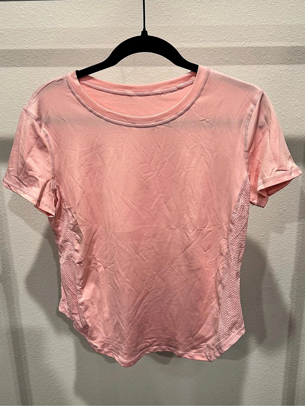 SHEIN Pink Mesh Side Panel Athletic Tee Size Large